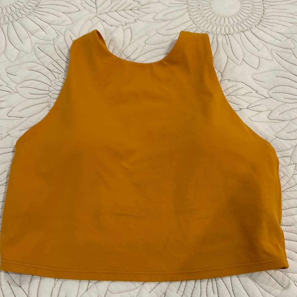 Athleta mustard Conscious Crop Bra